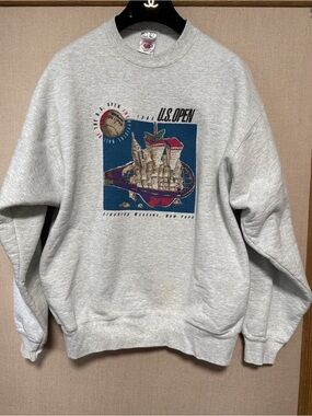 Vintage Fruit Of The Loom Sweater 1995 US Open Flushing New York L USA Made